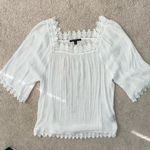 Zac and Rachel Bohemian Linen Feel Flowy Top Crochet Nevkline Hem Sleeve 2X Photo 11