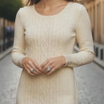 CHAPS RALPH LAUREN Sparkly Cable Knit Sweater Dress Photo 0