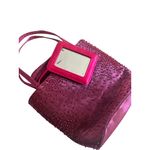 Bloomingdales Vintage Beaded Raspberry Cocktail Bag with Mirror Photo 2