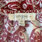 Umgee Dress Off Shoulder Bell Sleeve Red Paisley Floral 2XL Boho Peasant Holiday Photo 10