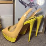 Christian Louboutin  Yellow and Cream High-Heels Photo 8