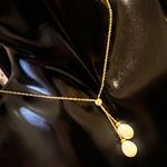 14K Gold Diamond & Pearl Lariet Necklace Photo 13