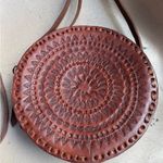 Brown Leather Circular Crossbody Bag Photo 3