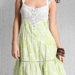 Free People  Coastline Crochet Lime Dress Size 2 Photo 0