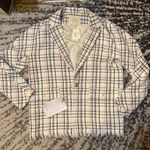 Maje  Vianey Frayed Checked Cotton-blend Bouclé-tweed Blazer In Ecru size 38 Photo 2