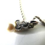 Christian Dior Dior Silver Tone Cream Pearl Rhinestone Chain Necklace Adjustable Photo 3