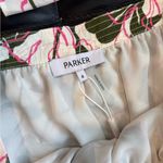 Parker  Soft White Floral Botanical Print Lined Green Pink Skirt Size NWT Size 4 Photo 4