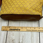 Etienne Aigner  Yellow Brown Linen Crossbody Shoulder Bag Y2K Fall Harvest Gold Photo 9