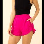 Hot pink ‘New in’ linen ruffle shorts(w inner lining) ladies Large Photo 0