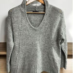 American Eagle Wool Blend Sweater Jegging Fit Hooded Gray Long Sleeve V-Neck M Photo 0