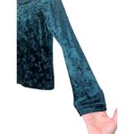 Petite Sophisticate Vintage  Green Velvet Semi‎ Sheer long Sleeve Top Size S Photo 2
