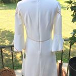 Ivory Flare Bow Sleeve Midi Dress White Size 6 Photo 4