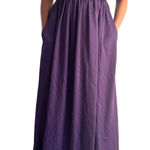 Vera Wang WHITE Bridesmaid Dress Women's Size 2 Formal Gown Plum V-Neck Halter Photo 0