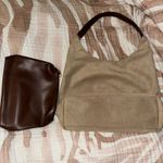 New Faux Suede Slouchy Hobo Bag & Pouch Multiple: Colors:tan Faux Suede Bag Faux Leather Pouch Photo 6