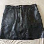 Womens Black Faux Leather Zipper Skirt Size Medium /‎ shorts underneath Photo 0