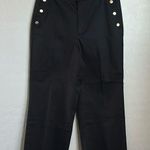 Ann Taylor Factory The Slim Wide Crop Pants Black Size 12 Photo 0