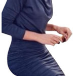 Athleta  Womens Dress Small Blue‎ Stretch Solstice Casual Cowl Neck Long Sleeves Photo 0