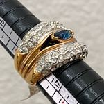 Vintage Blue Sapphire Rhinestone Gold Photo 7