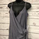 Lumiere striped tie‎ front faux wrap dress Gray Photo 1
