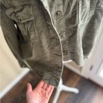 American Eagle  Olive Green Corduroy crop raw hem Jacket Photo 2