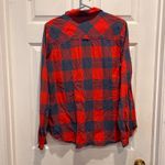 J.Crew  Red The Boy Fit Red Navy Plaid Flannel Button Down Shirt Women Size 12 Photo 4