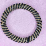 458. Black and Gold Seed Beads Glass Beaded Bracelet Photo 0