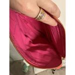 Cornelia Guest Clutch Womens coral Woven Faux Leather Foldover Purse Zip Bag Red Photo 4