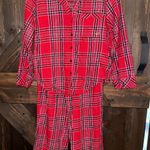 Victoria's Secret Victoria‎ Secret Women's XS Pajama Set Red Plaid Long Sleeve EUC Photo 0