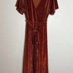 Baltic Born  Andi Dress in Ribbed Copper Velvet Striped Wrap Dress Photo 1