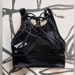 Lululemon  High Neck Strappy Black Padded Women’s Sports Bra Top Sz 2 EUC Photo 2