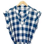 J.Crew NWT  Linen Blend Tie Waist Shorts Romper Blue Gingham Check Size 8 NEW Photo 2