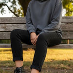 iiJin Women's High Top Platform Sneakers Black White Lace Up Zipper Mesh Leather Size 5 Photo 0