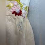 Chasing Unicorns L Cotton Babydoll Boho Embroidered Peach Top White Size L Photo 4