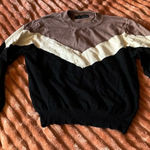 dèluc brown white and black striped sweater Size M Photo 0