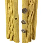 Simone Layne Yellow Chunky Knit Button Scarf Shawl One Size Handmade Cotton Cozy Photo 1