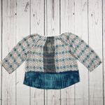 Hollywould NWT Sheer Printed Tie Bust 3/4 Sleeve Peasant Top Women's Size Small Photo 6