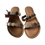 Universal Threads Universal Thread Womens Vivienne Two Band Flat Sandals Gold / Brown Womans 7 Nwt Photo 4