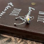 Cute 1960s Colorful Floral Cabochon Stainless Steel Ring Red Photo 6