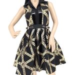 Barok Paris NJ Couture Black & Gold Scuba Material Sleeveless Dress NWT Photo 1