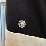 Cynthia Steffe  Black & Cream Peplum Embellished Sequin Beaded Midi Dress Size 2 Photo 6