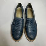 Summit by white mountain blue‎ perforated leather platform shoes size 39 Blue Photo 2
