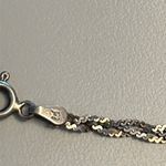 3 Vintage chain bracelets herringbone, box chain and braided 2 are 925 sterling Silver Photo 9