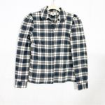 Tuckernuck  Saranac Puff Sleeve Cropped Plaid Flannel Cream Black Cotton Photo 1