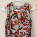 A New Day Green and Orange Floral Mini Dress Photo 5