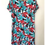 Talbots  Floral Hawaiian Sheath Dress Short Sleeve Crewneck Multicolor Stretch XL Photo 1