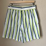 Anthropologie  neon and navy striped Bermuda shorts Photo 7