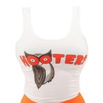 Hooters Ripple Junction Girl Iconic Waitress Tank Top Sz XL White/Orange Photo 2