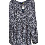 Polo Ralph Lauren Long Raglan Sleeves Floral Crepe Romper size 14 NWT Blue Photo 3