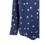 Equipment | L | Top Button Up Down Top Shirt PURE silk shirt blue star print Size L Photo 6