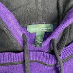 LRL Ralph Lauren Colorblock Sweater Hoodie Pullover Womens Size S Black Purple Photo 2